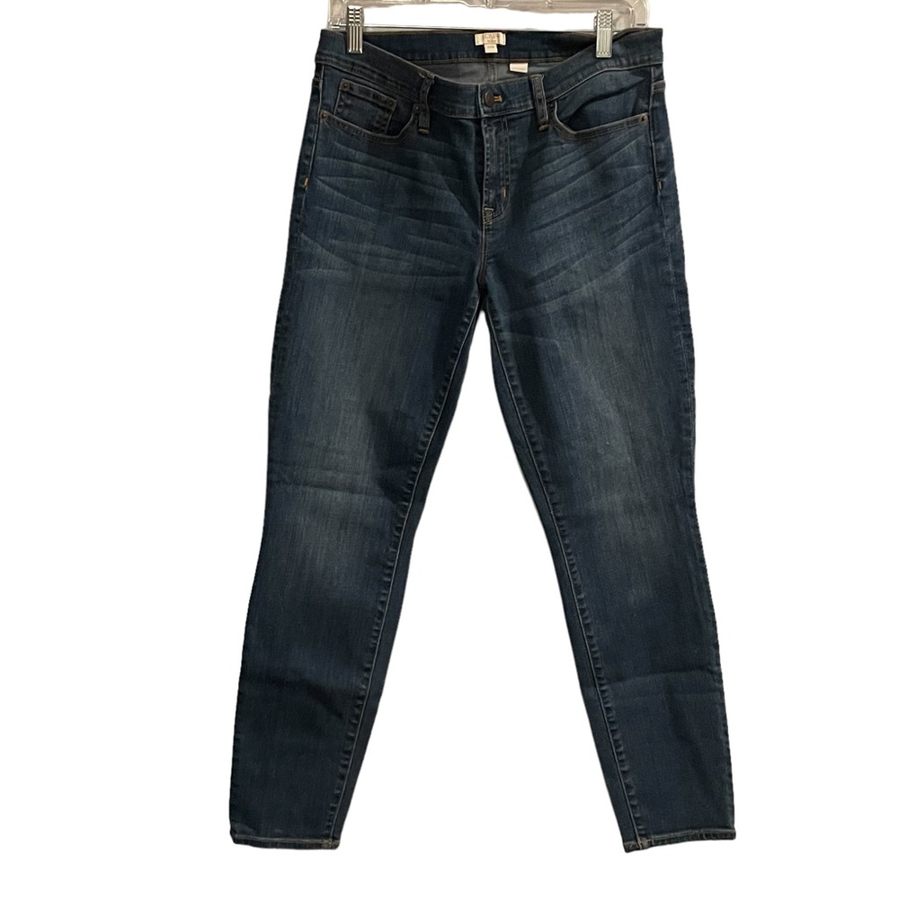 J.crew women’s stretch mid rise blue distressed jeans size 30/30